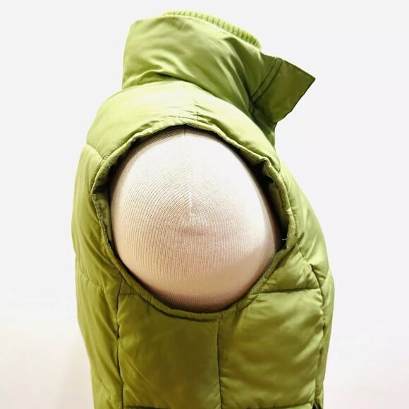 MERONA Women Lightweight Collared Zip & Button Closure Green Puff Vest Sz Small - Picture 4 of 15